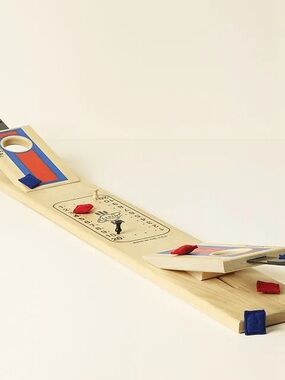 Classic Wooden Bean Bag Toss Game - Red & Blue